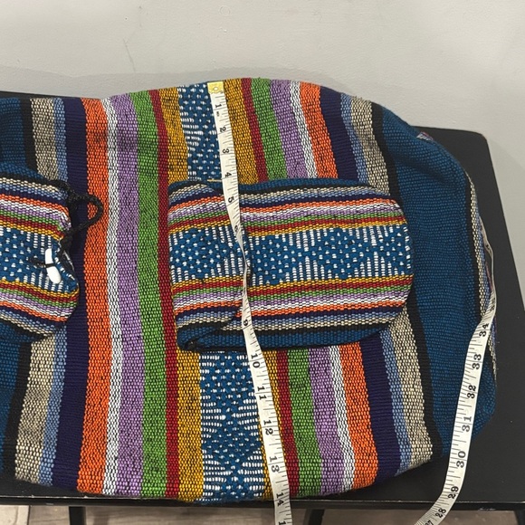 Pinzon Aztec Woven Drawstring Boho Hippie Colorful Backpack main image 5